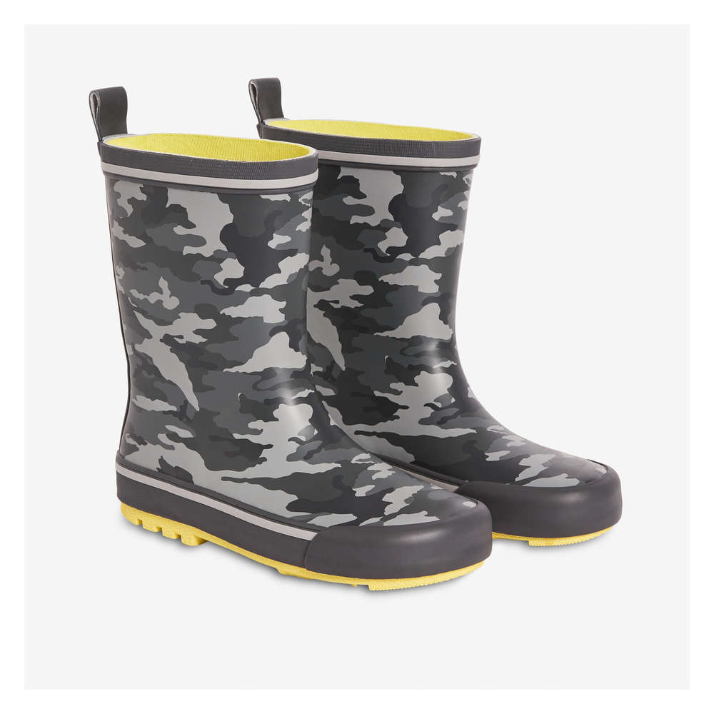 Boys camo rain top boots